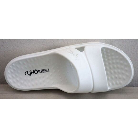 Ryka Women's Sz 12M Brilliant White Restore Recovery Slip-On Slide Sandals - Picture 8 of 8